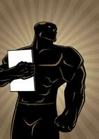 Superhero Holding Book Ray Light vector