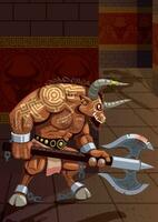 Minotaur in Labyrinth vector