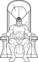 Superhero on Throne Line Art vector