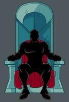 superhéroe en trono silueta vector