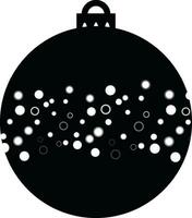 Navidad chuchería silueta, vacaciones hora espacio madera Navidad ornamento decoración, negro y blanca Navidad árbol Faldas y collares vector