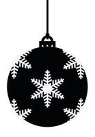 Navidad árbol juguete icono negro silueta de Navidad bola, navidad ornamento silueta, negro silueta de Navidad bola, negro Navidad árbol juguete o pelota vector