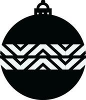 Christmas bauble silhouette,Holiday Time Slot Wood Christmas Ornament Decor, Black and White,Christmas Tree Skirts and Collars vector