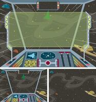 Spaceship Backgrounds Cartoon Set vector