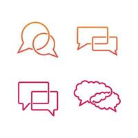 logo bubble chat  talk  message dialog speak  line art icon set vector symbol illustration design