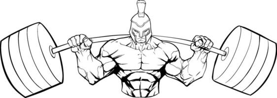 Spartan Gym Mascot Line Art vector