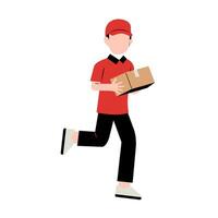 Delivery Man Character Holding Package vector