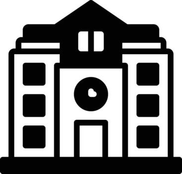 Solid icon for school vector