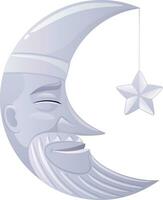 Moon on White vector