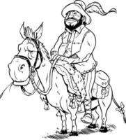 Sancho Panza Line Art vector