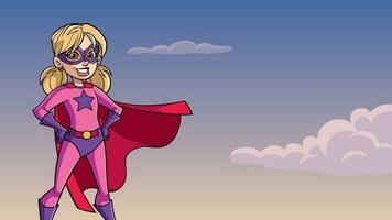 Super Girl Sky Background vector