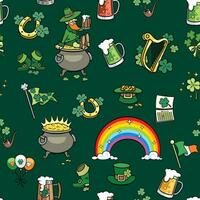 Saint Patricks Day Elements Pattern vector