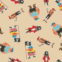 Pirates Seamless Pattern vector