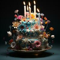 AI generated Birthday Cake photo
