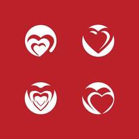 Love heart vector icon and symbol template illustration