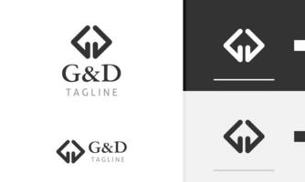 Logo design icon of geometric alphabet initial letter G and D for business brand company identity vector