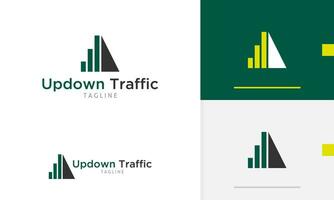 Logo design icon of up down business graph chart statistic diagram report economic marketing vector