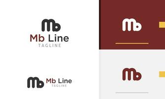 Logo design icon of geometric letter M B outline round alphabet initial for company brand identity vector