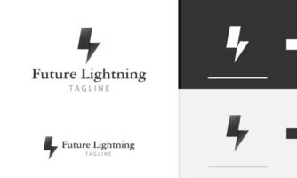 Logo design icon of geometric black thunder lightning sharp edges in modern black white monochrome vector