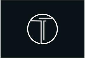 t letter with circle line logo vector