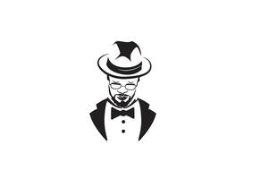 Cool hipster man character with sunglass and hat vector