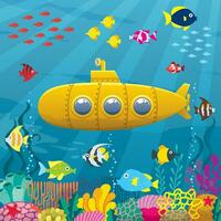 Submarine Cartoon Background vector