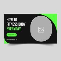 Trendy body building tips video thumbnail banner design, fully editable vector eps 10 file format