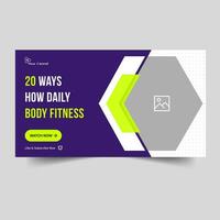 Editable vector illustration fitness thumbnail banner design, workout training banner, exercise banner design, vector eps 10 file format