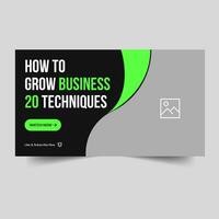 Trendy business tips video cover banner thumbnail design, business idea banner design, fully customizable vector eps 10 file format