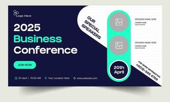 New year webinar banner template design, business webinar banner 2025, invitation card, conference banner design, vector illustration eps 10 file format