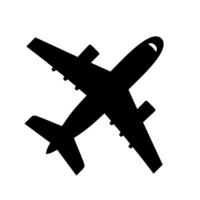 Airplane icon. Flat transportation plane symbol sign. Air fly isolated on the white background. Vector illustration.