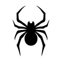 Black spider icon. Spider silhouette isolated on white background. Vector illustration