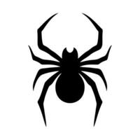 Black spider icon. Spider silhouette isolated on white background. Vector illustration