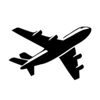 Airplane icon. Flat transportation plane symbol sign. Air fly isolated on the white background. Vector illustration