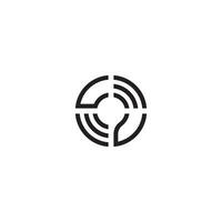 VU circle line logo initial concept with high quality logo design vector