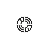 GR circle line logo initial concept with high quality logo design vector