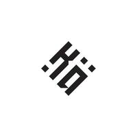 QK geometric logo initial concept with high quality logo design vector