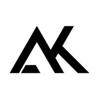 letter a k icon logo design vector