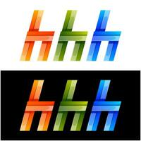 letter hhh colorful icon logo design vector
