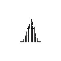 TM skyscraper line logo initial concept with high quality logo design vector