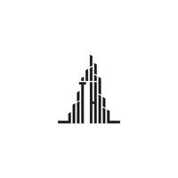 TH skyscraper line logo initial concept with high quality logo design vector