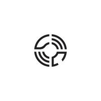 CV circle line logo initial concept with high quality logo design vector