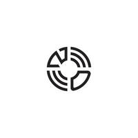DZ circle line logo initial concept with high quality logo design vector