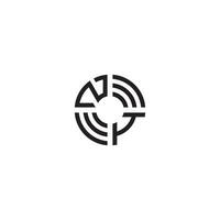 IZ circle line logo initial concept with high quality logo design vector