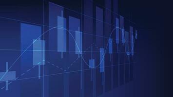 finance background with stock market statistic trend with candlesticks and bar chart vector