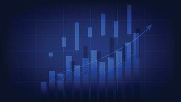 finance background with stock market statistic trend with candlesticks and bar chart vector