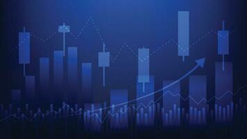 finance background with stock market statistic trend with candlesticks and bar chart vector