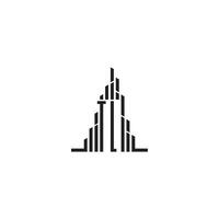 tl rascacielos línea logo inicial concepto con alto calidad logo diseño vector