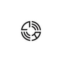 AC circle line logo initial concept with high quality logo design vector