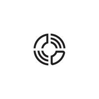 DN circle line logo initial concept with high quality logo design vector